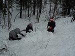 school age kids playing in the winter time